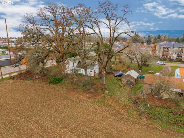 a backyard of a house with lots of green space