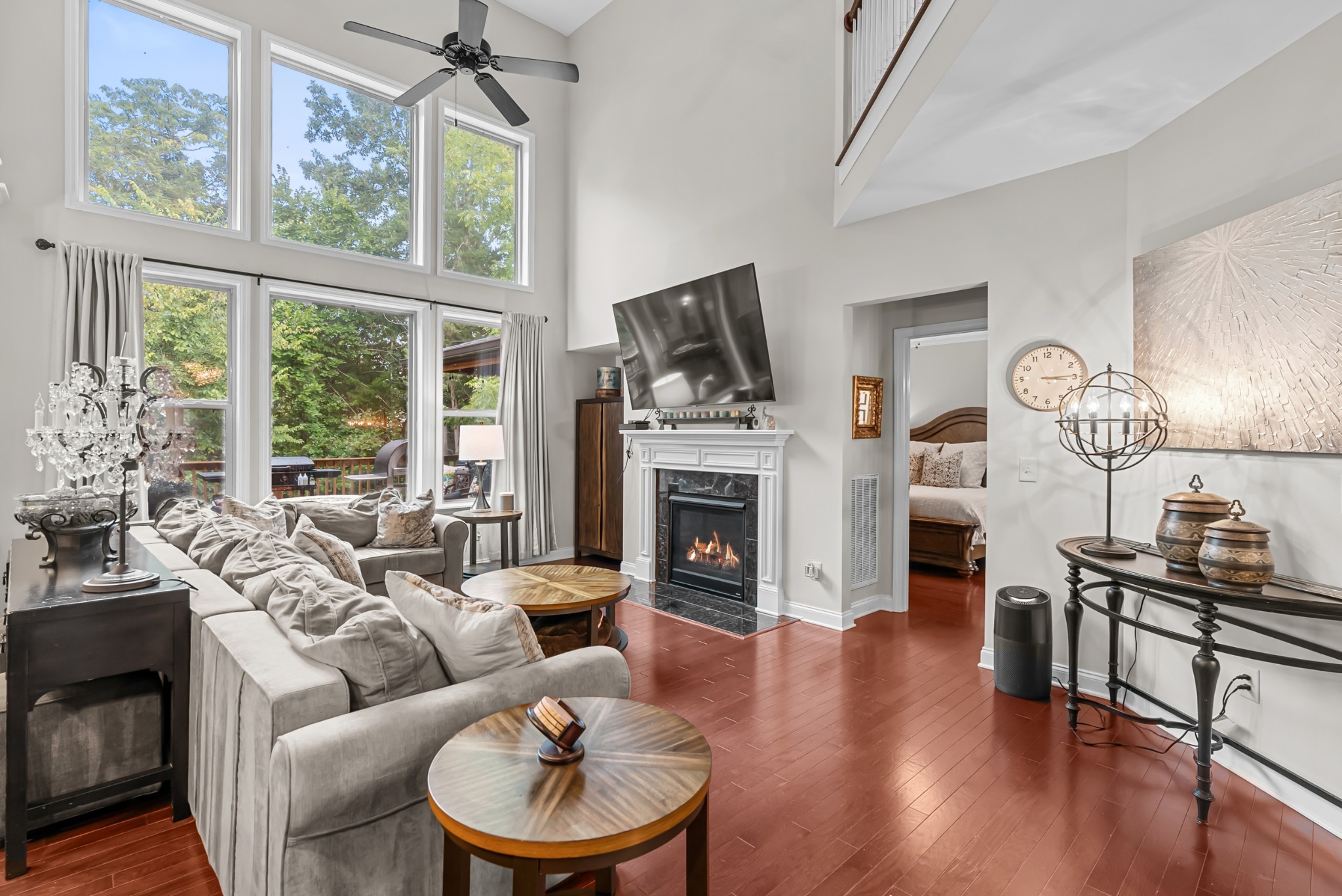 413 Marlowe Court Nolensville, TN 37135 - Photo 2 of 37 a living room with fireplace furniture and a large window