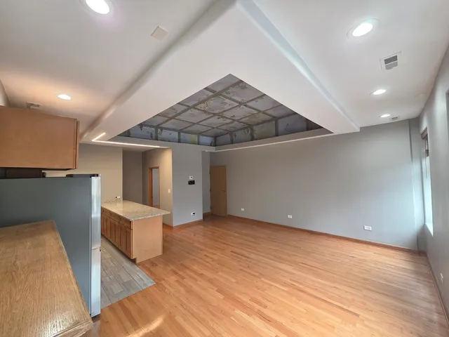 a big room with wooden floor