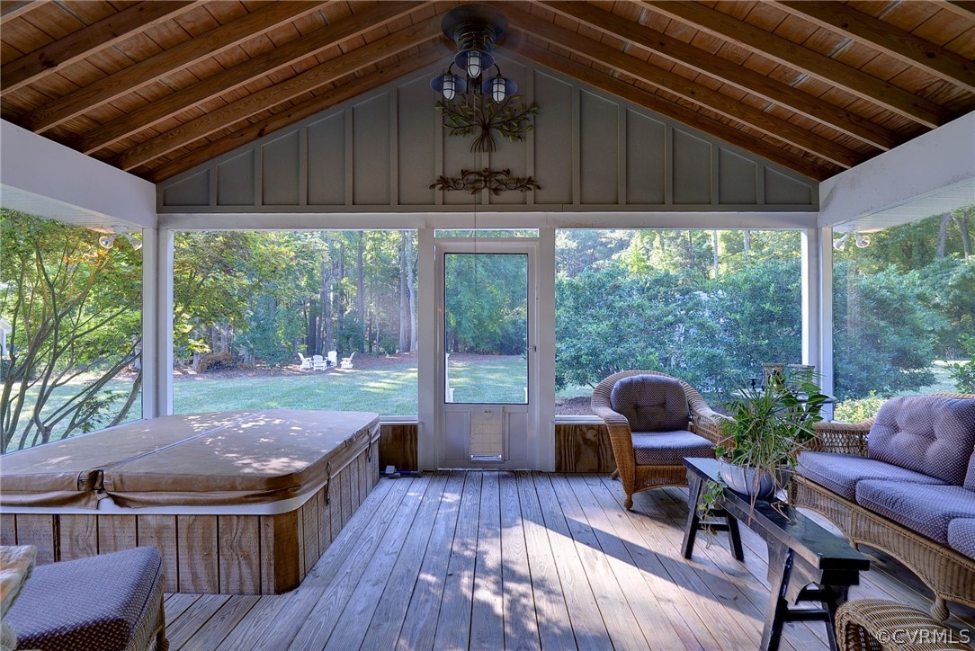 1020 Pine Hall Road Mathews, VA 23109 - Photo 21 of 49 a backyard of a house with table and chairs