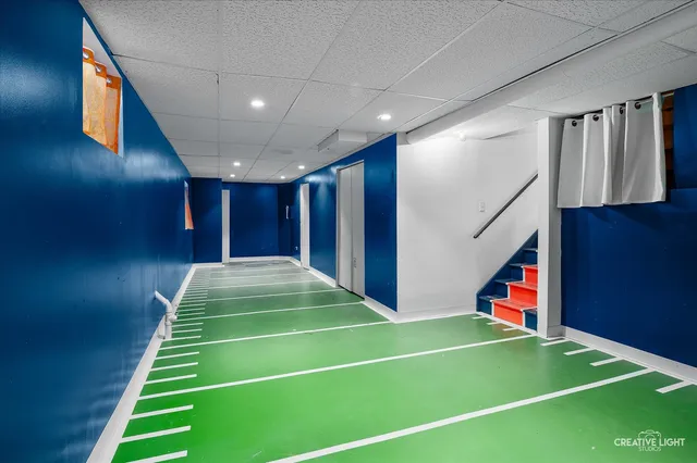 a backyard of a house with lots of green space