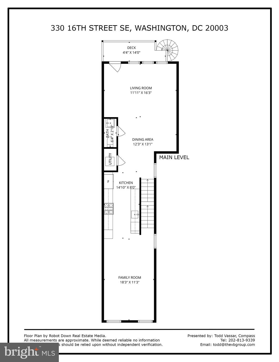 330 16th Street Southeast, Unit 2 Washington, DC 20003 - Photo 44 of 45 Main Level Floor Plan