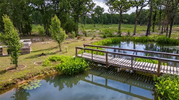 a view of a wooden bridge
