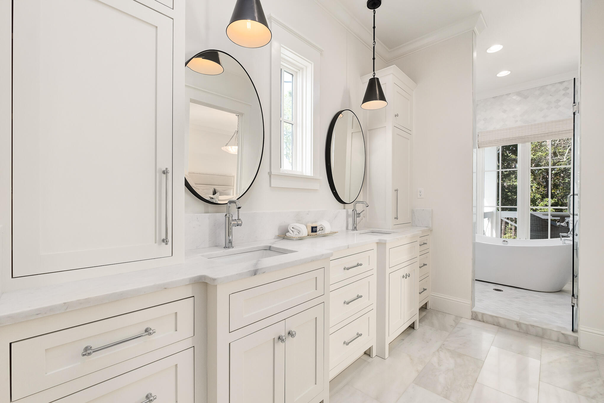29 Bennett Santa Rosa Beach, FL 32459 - Photo 52 of 78 a bathroom with a double vanity sink mirror and a window