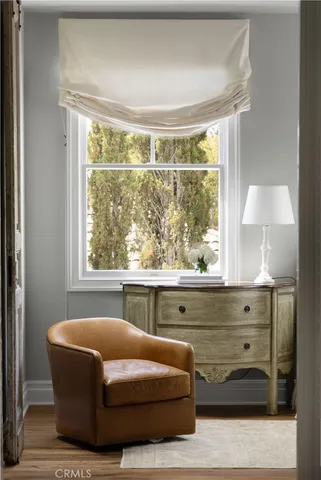 a living room with a large window