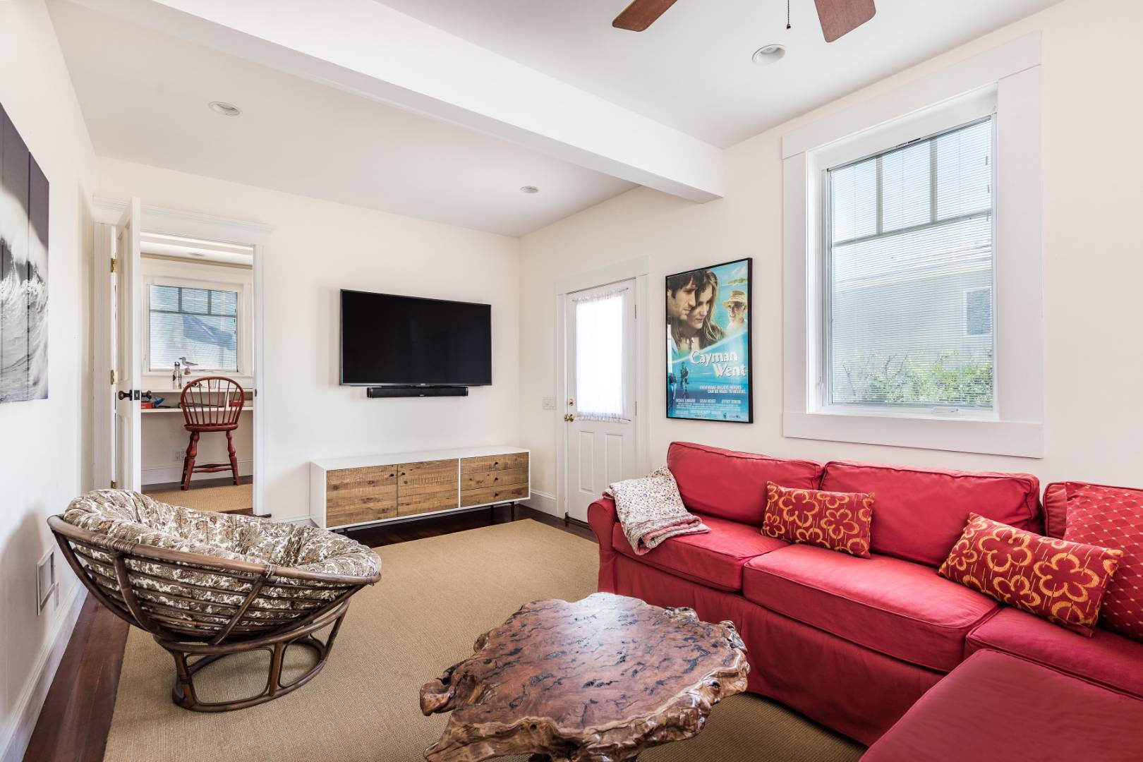 32 Captain Kidds Path Montauk, NY 11954 - Photo 12 of 25 a living room with furniture and a flat screen tv