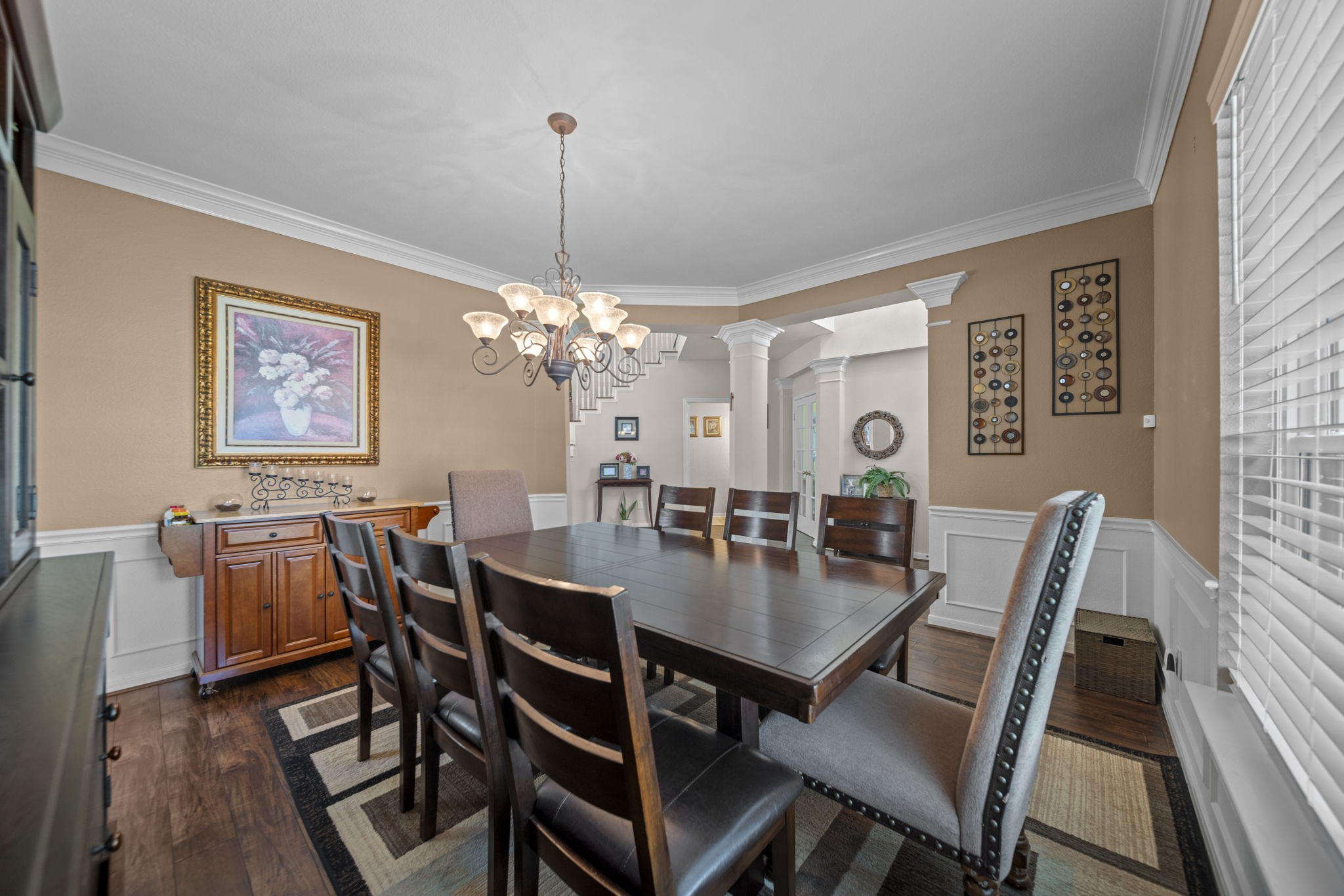 20727 Shadow Mill Court Katy, TX 77450 - Photo 11 of 48 a view of a dining room with furniture window and wooden floor
