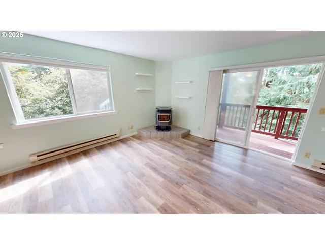 a open area with cabinets