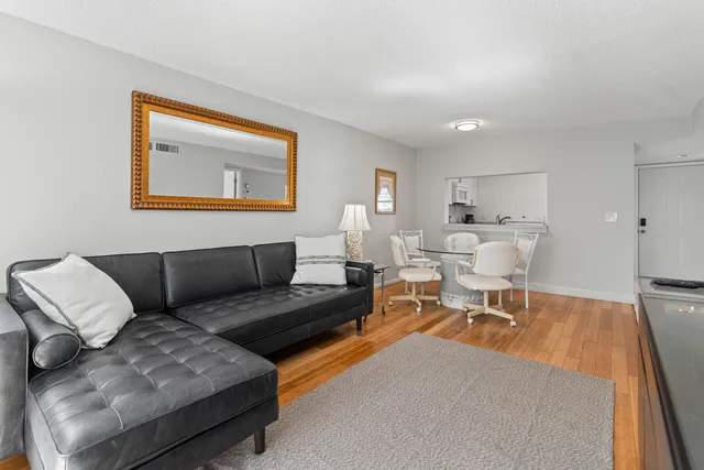 a living room with furniture and a couch