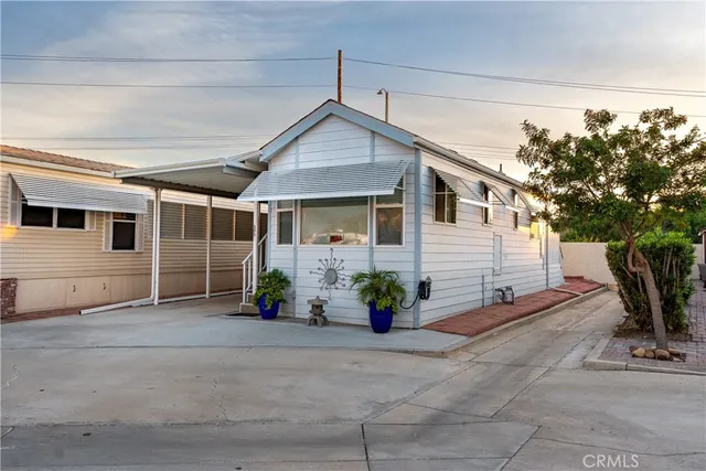 a view of a house with a patio