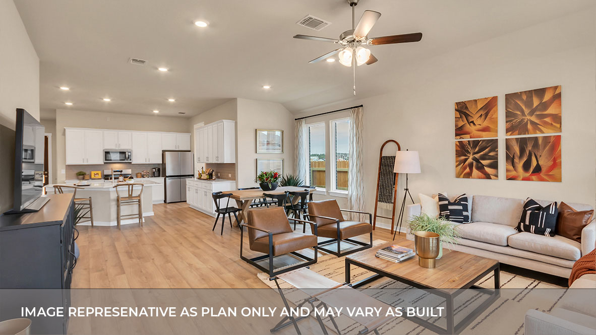 1921 Lazy Acrs Street Leander, TX 78641 - Photo 22 of 40 a living room with furniture kitchen view and a large window