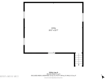 a picture of floor with a white wall and a painting