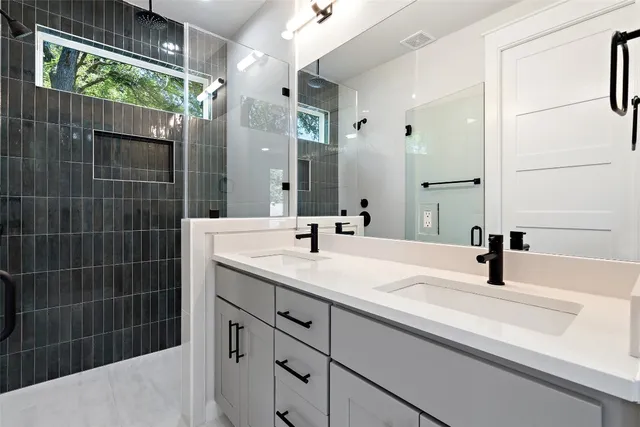 a view of a garden with an outdoor space