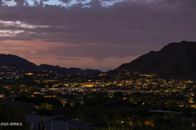 a view of city and mountain