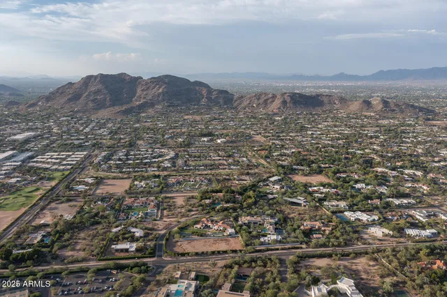 a view of city and mountain