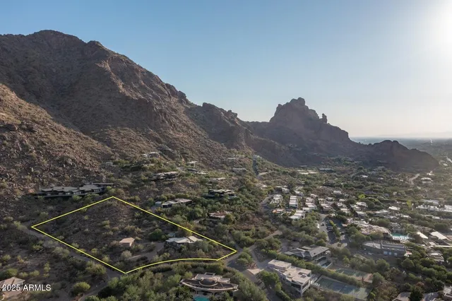 a view of a city and mountains