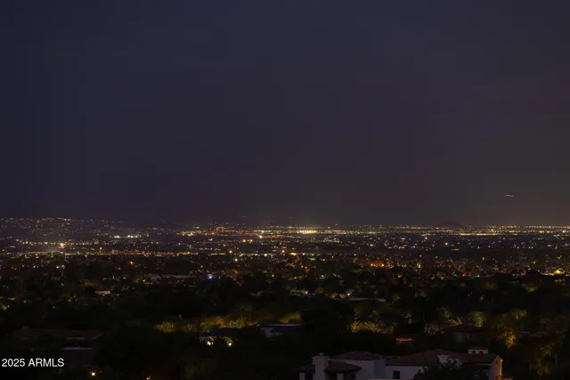 a view of city and mountain