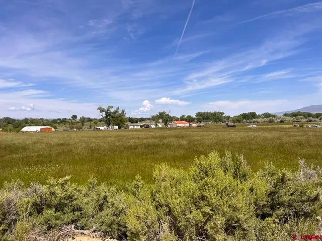 a view of a lake with houses in the background