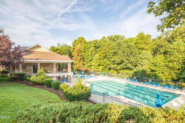a view of a park with slide