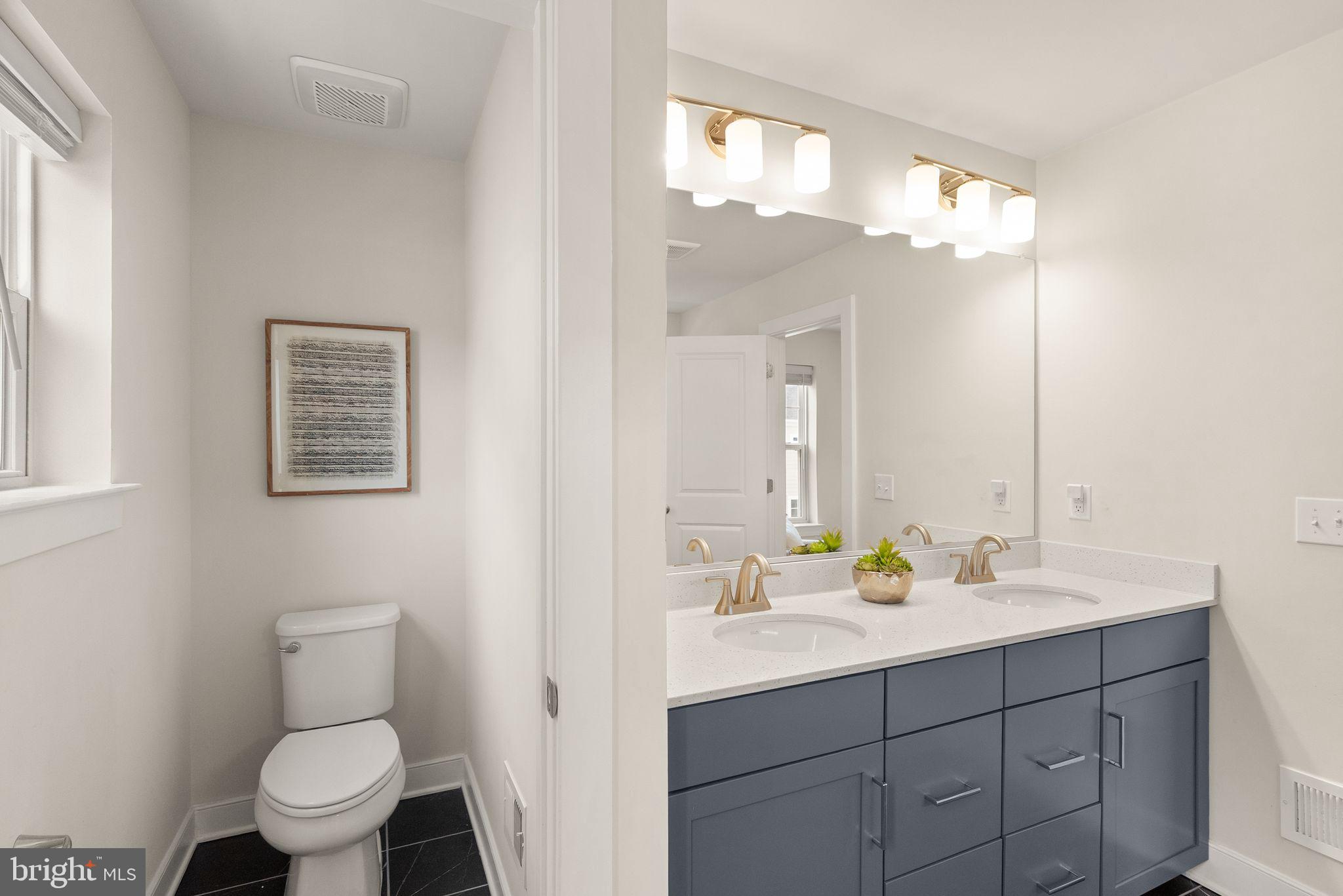 17762 Kingfisher Isle Road Dumfries, VA 22026 - Photo 29 of 62 a bathroom with a toilet sink and mirror