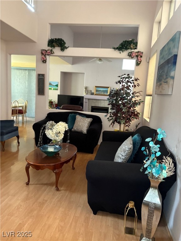 2180 Polynesia Circle Henderson, NV 89074 - Photo 44 of 53 Living area featuring wood finished floors, ceilin