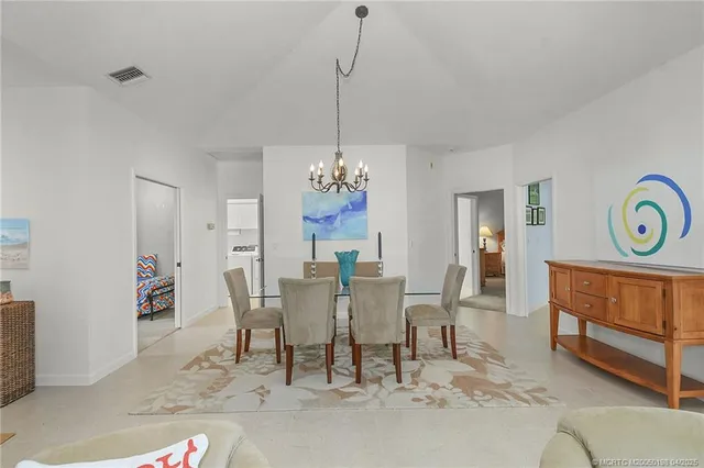 a view of a dining room and livingroom view