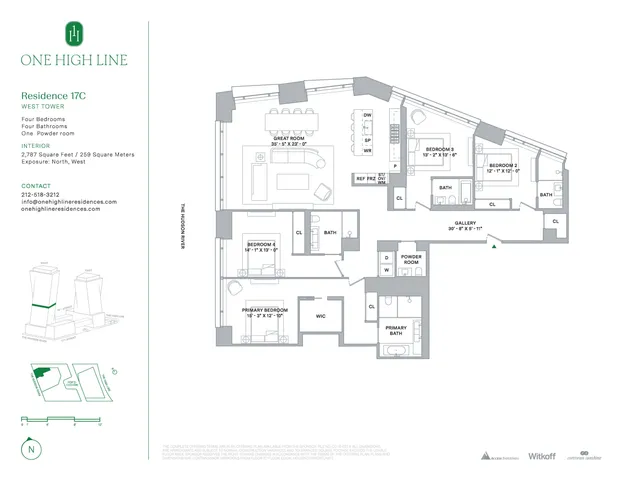 $9,950,000 | 500 West 18th Street, Unit WEST 17C | Chelsea