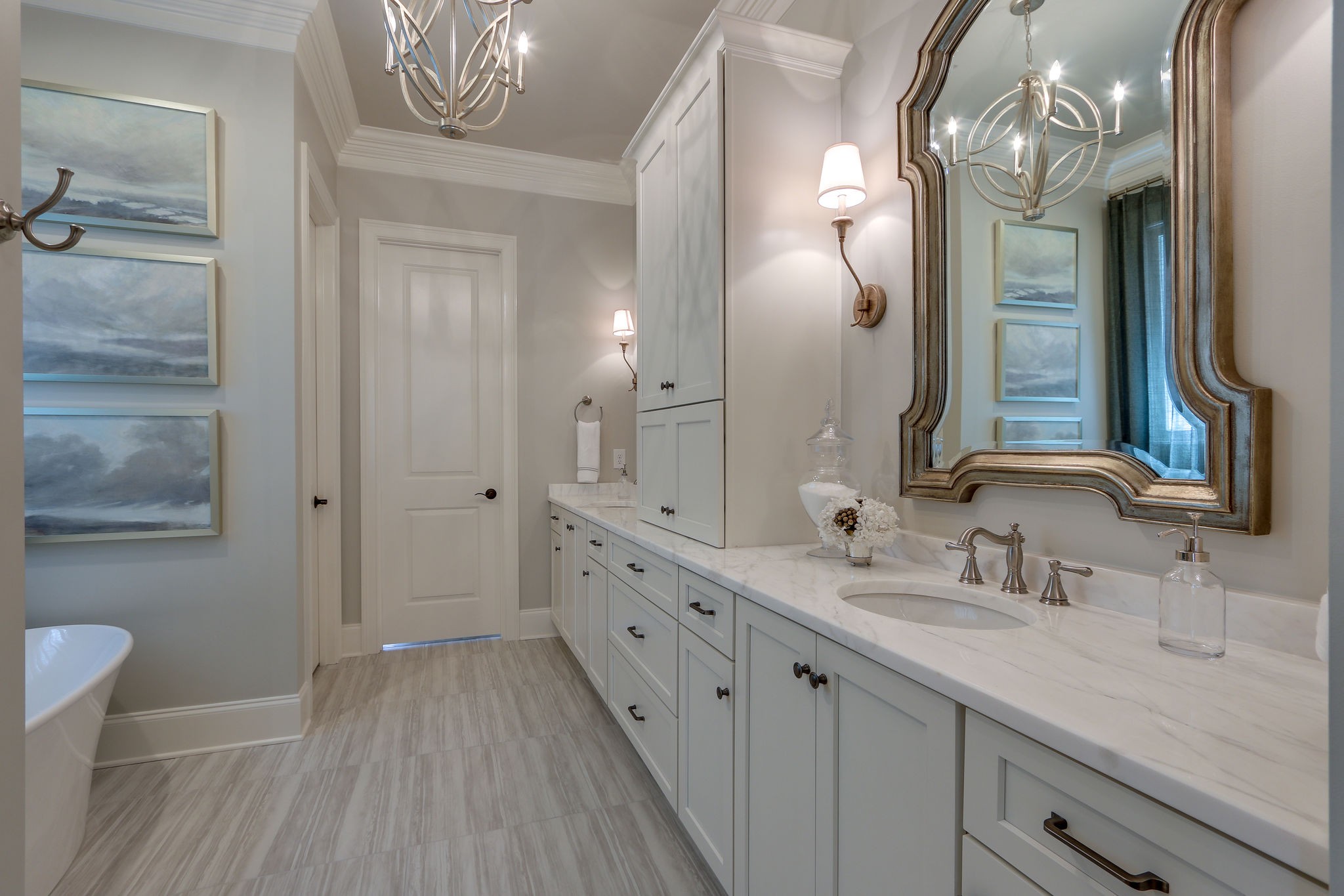 513 Rowan Street Franklin, TN 37064 - Photo 16 of 36 a spacious bathroom with a double vanity sink and a mirror