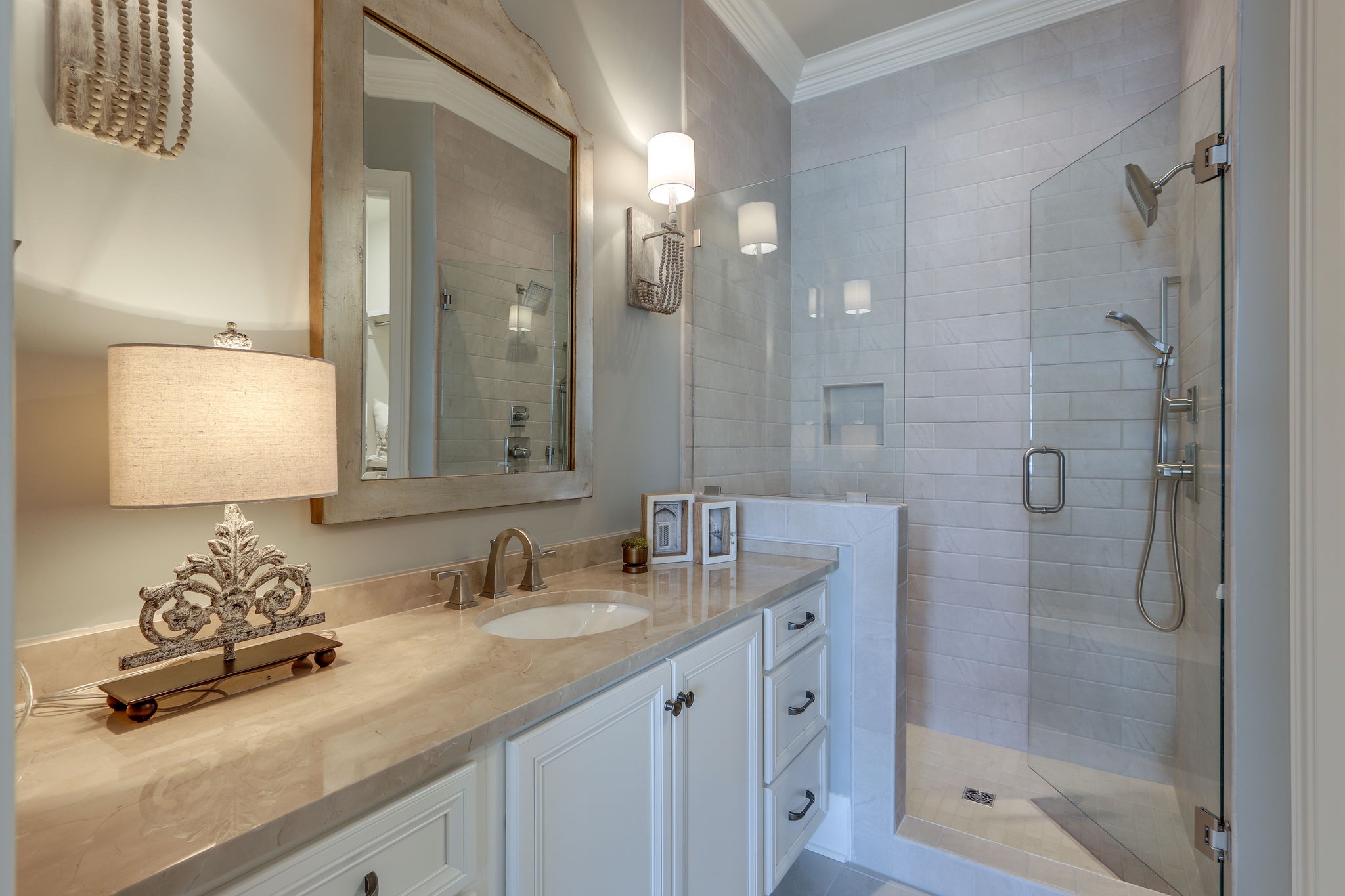 513 Rowan Street Franklin, TN 37064 - Photo 24 of 36 a bathroom with a sink double vanity and shower