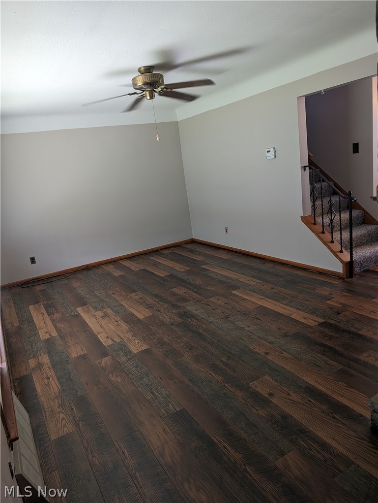 30213 Barjode Road Willowick, OH 44095 - Photo 9 of 20 Spare room with dark hardwood / wood-style floors and ceiling fan