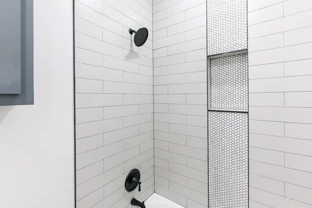 a bathroom with a shower
