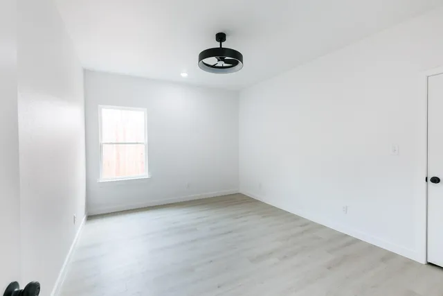 an empty room with a window