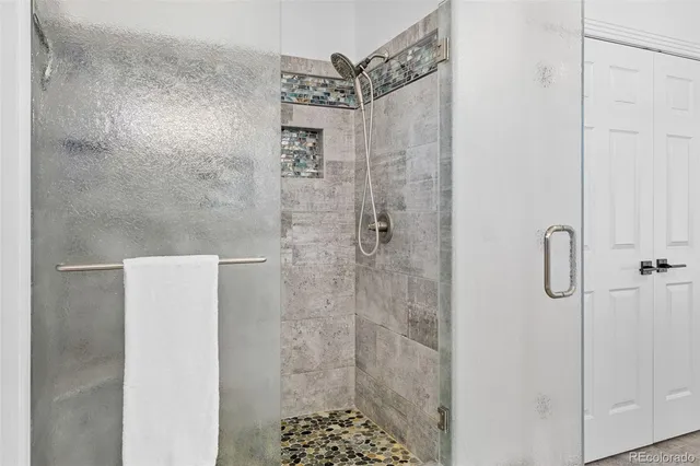a bathroom with a shower