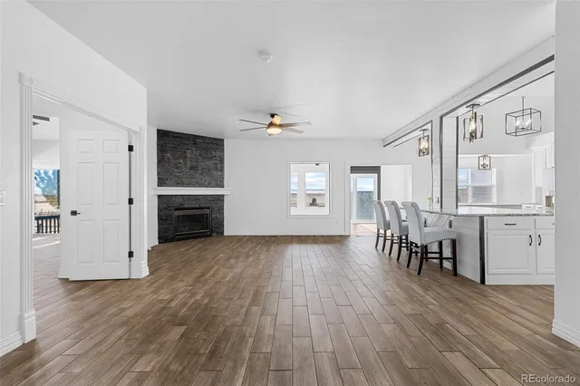 a view of livingroom with furniture and wooden floor