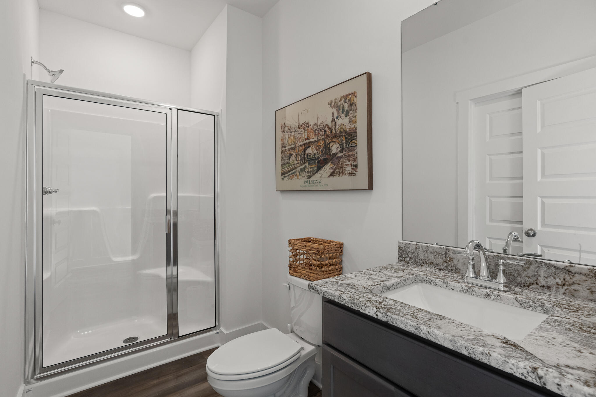 Lot 14 Clarke Hill Road Freeport, FL 32439 - Photo 19 of 58 a bathroom with a granite countertop sink a toilet and shower