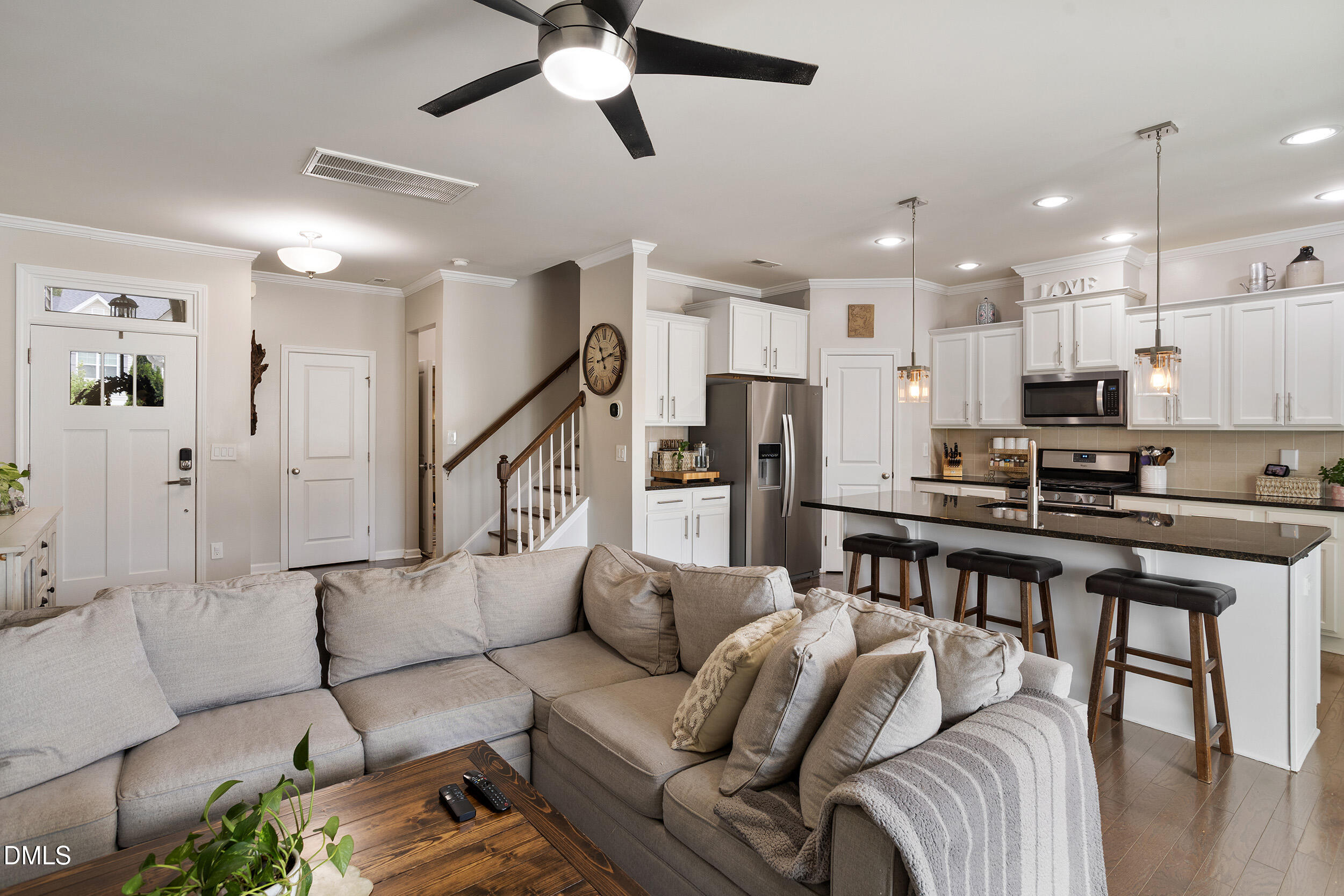 108 Zante Currant Road Durham, NC 27703 - Photo 13 of 33 a living room with furniture and kitchen view