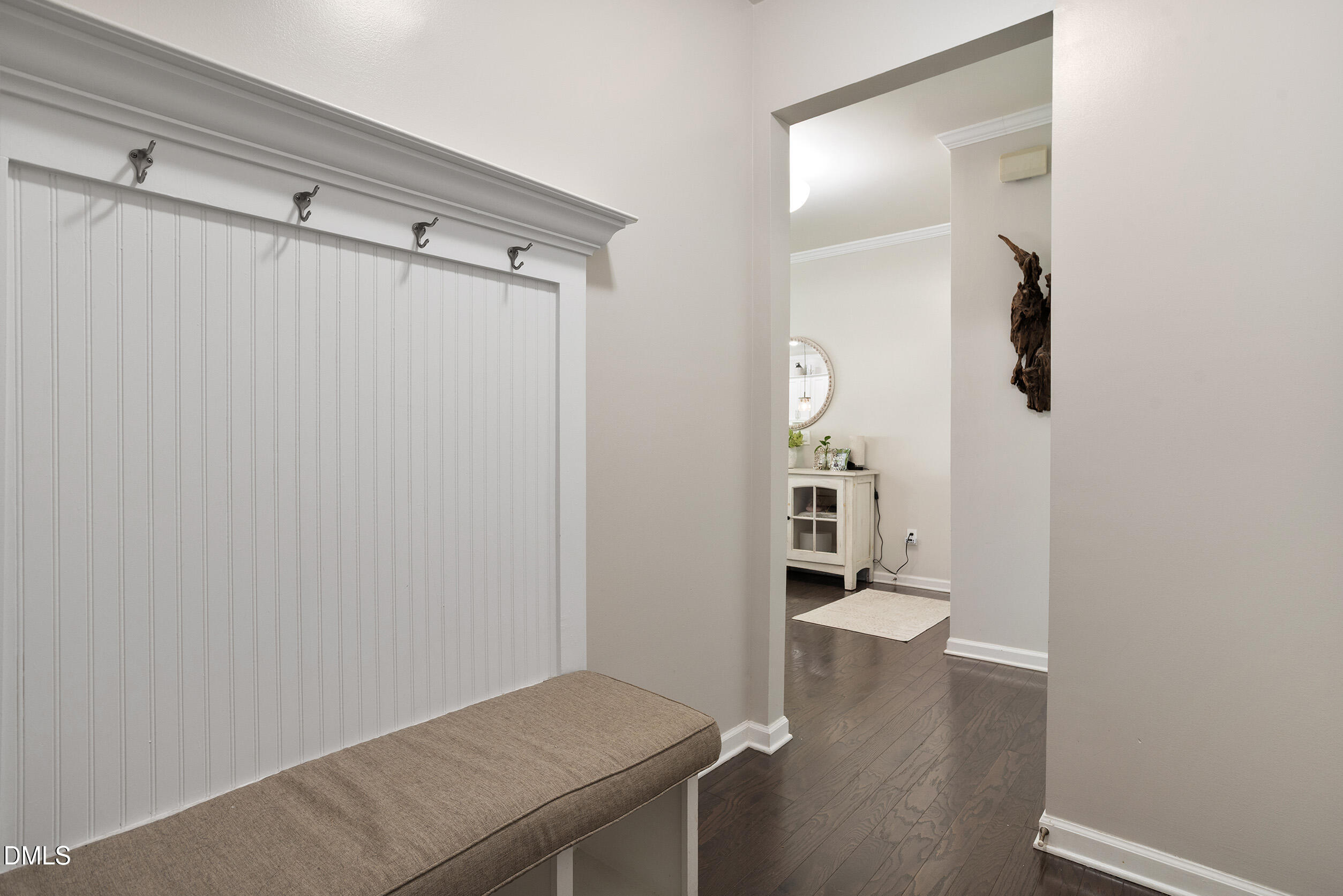108 Zante Currant Road Durham, NC 27703 - Photo 21 of 33 a view of a hallway with wooden floor and closet