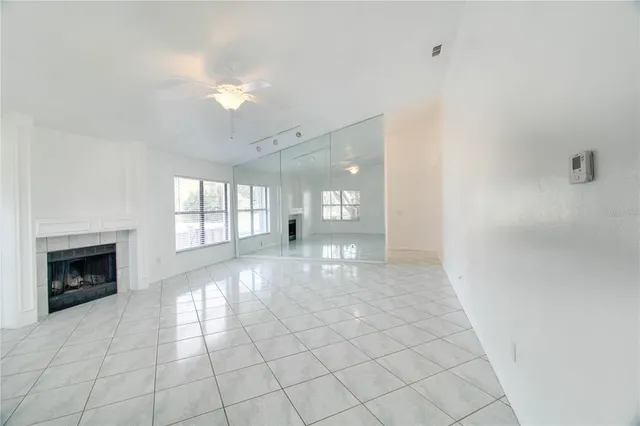 a view of a livingroom with a fireplace