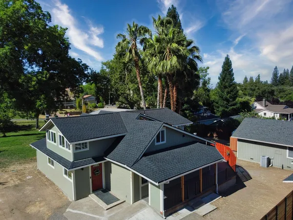 an aerial view of multiple house