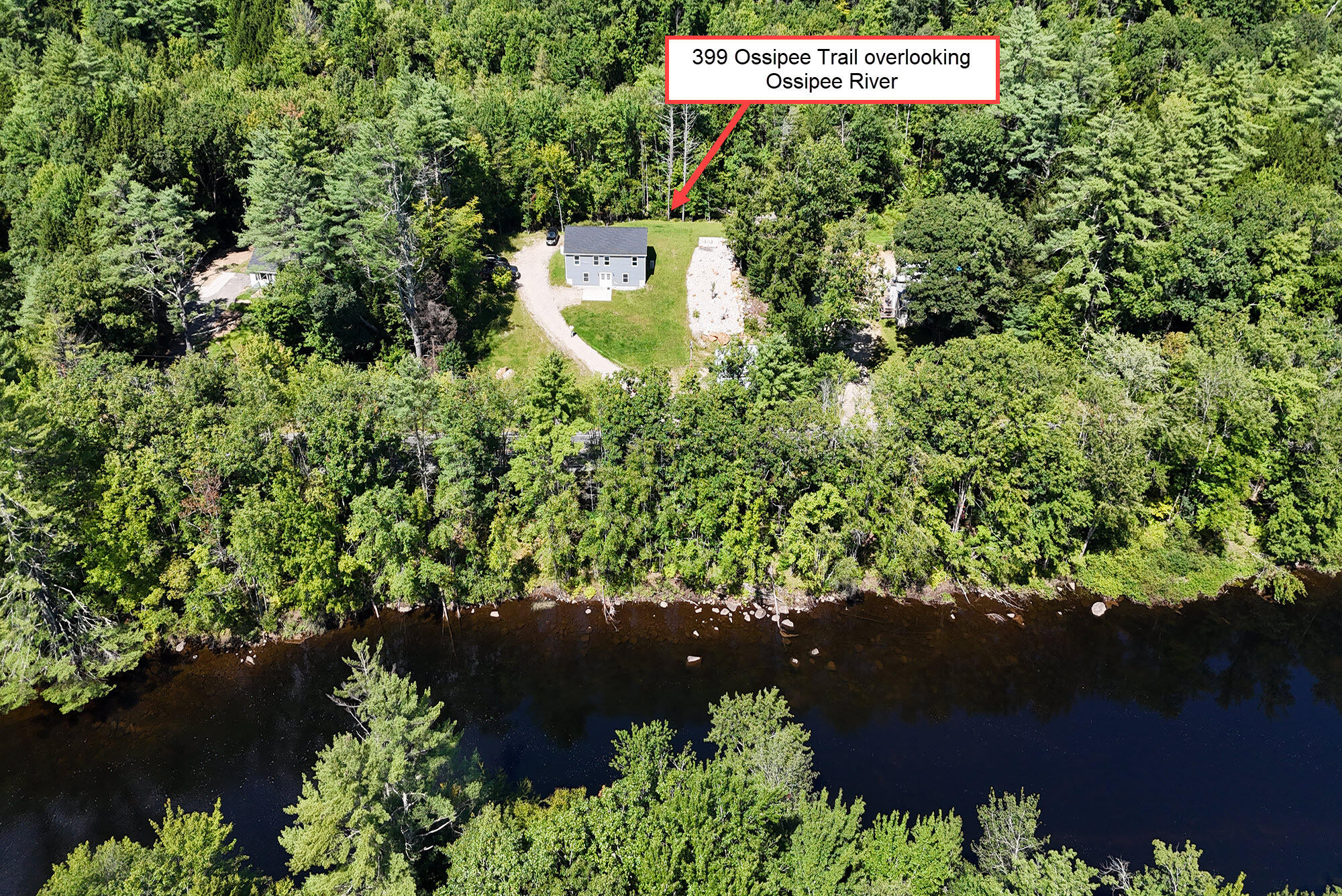 399 Ossipee Trail Porter, ME 04068 - Photo 1 of 35 Aerial View of Home and Ossipee River