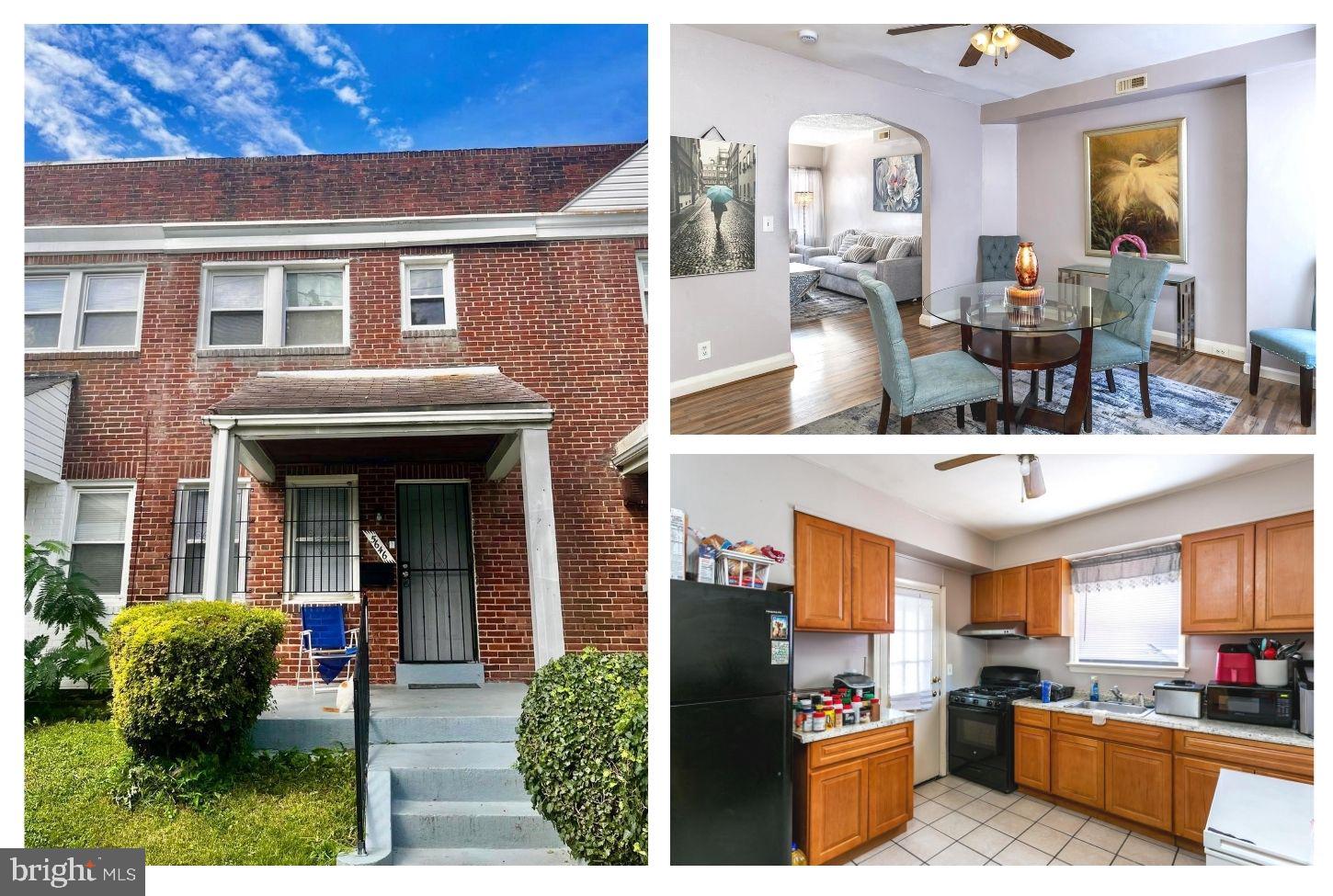 a kitchen view with stainless steel appliances granite countertop a refrigerator and a view of living room