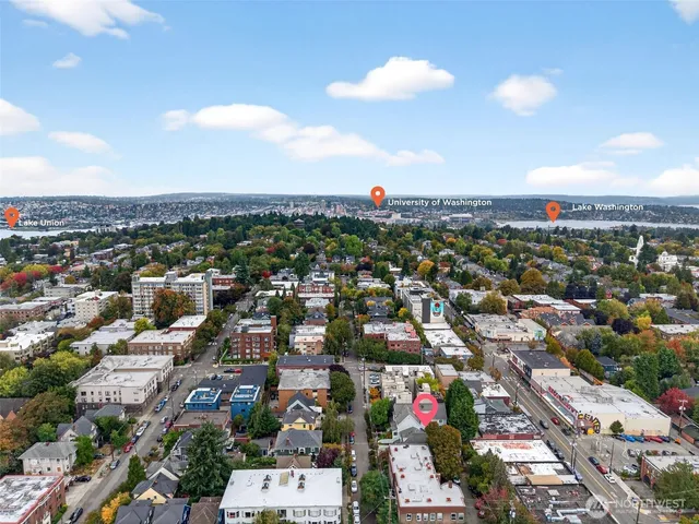an aerial view of a city