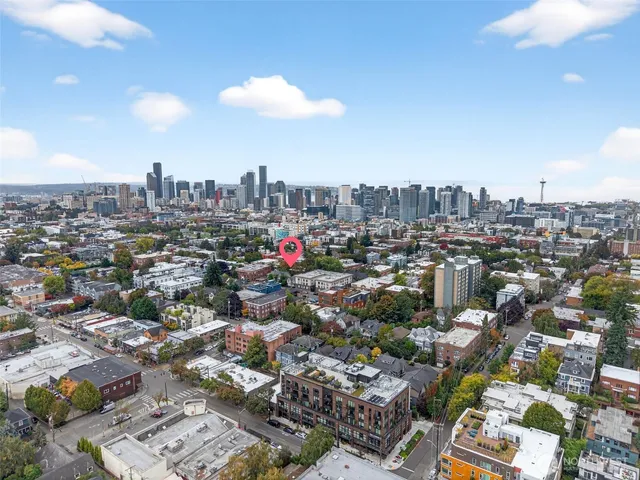 an aerial view of a city