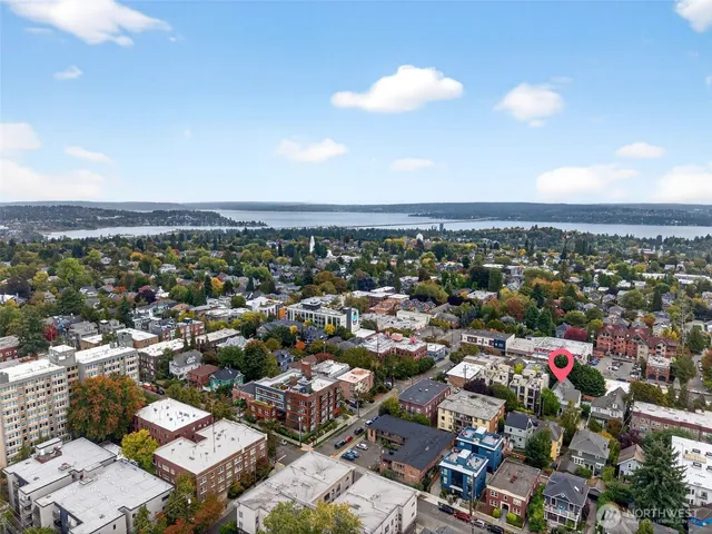 an aerial view of a city