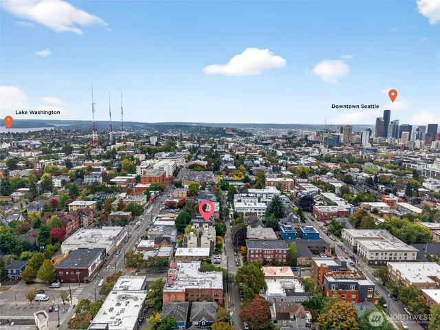 an aerial view of a city