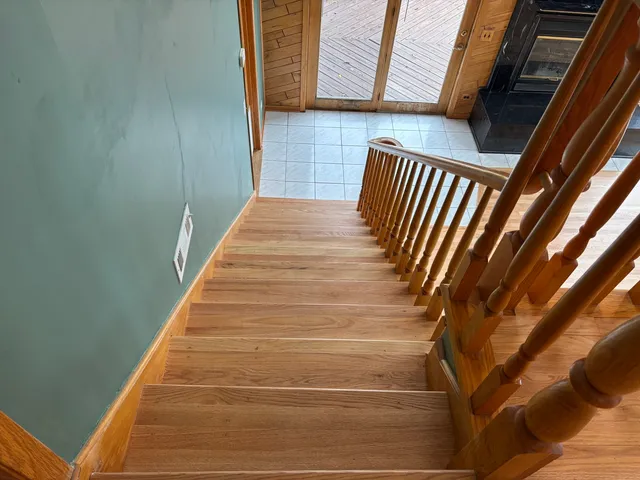 a view of stairs