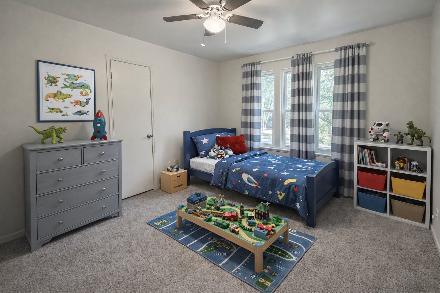 17423 Fairway Oaks Drive Spring, TX 77379 - Photo 18 of 50 a bedroom with a bed and a chandelier