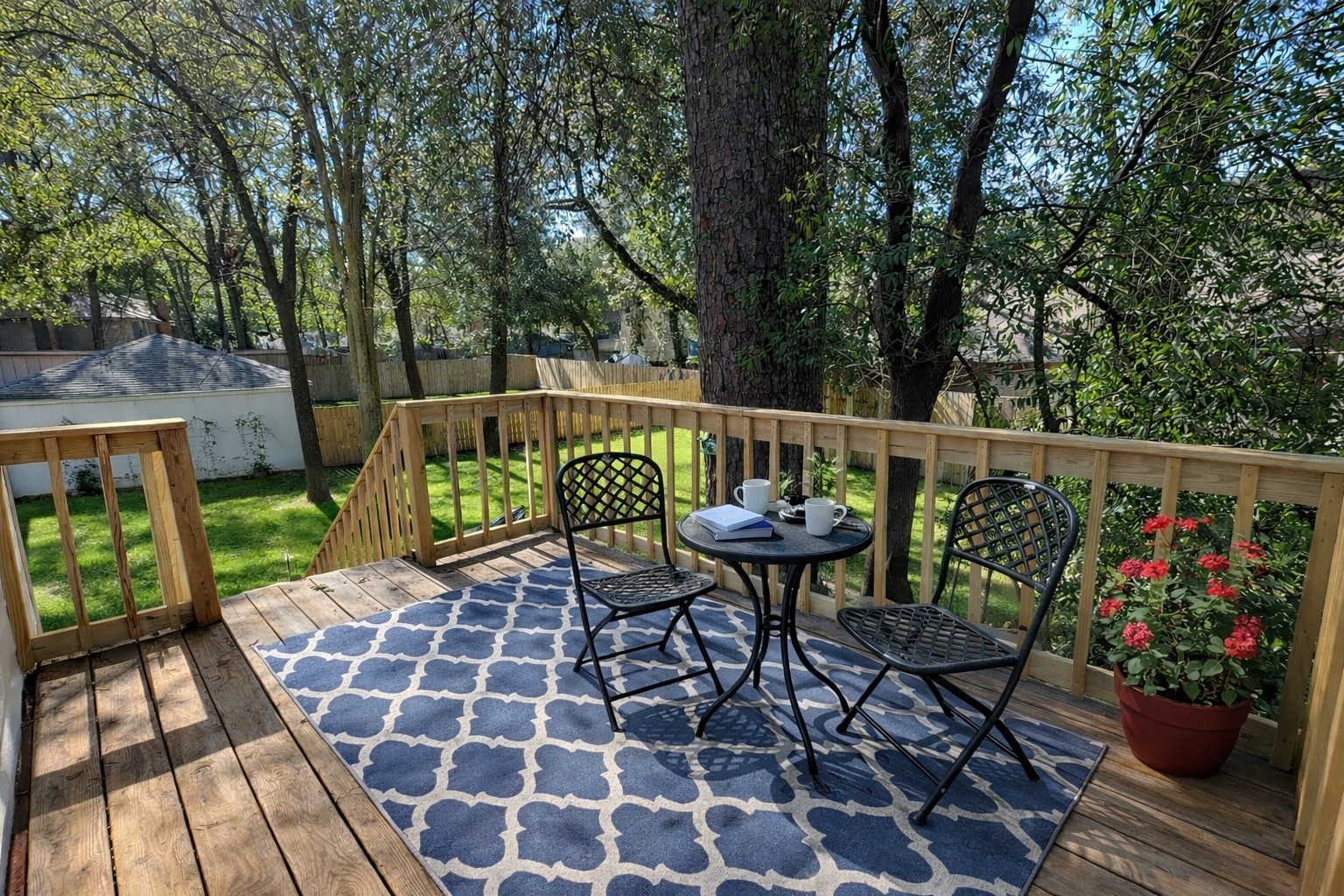 17423 Fairway Oaks Drive Spring, TX 77379 - Photo 26 of 50 NEW DECK AND STAIRS OVERLOOK THE SPA AND YARD-VIRTUALLY STAGED