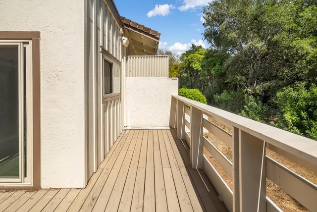 a view of a wooden deck