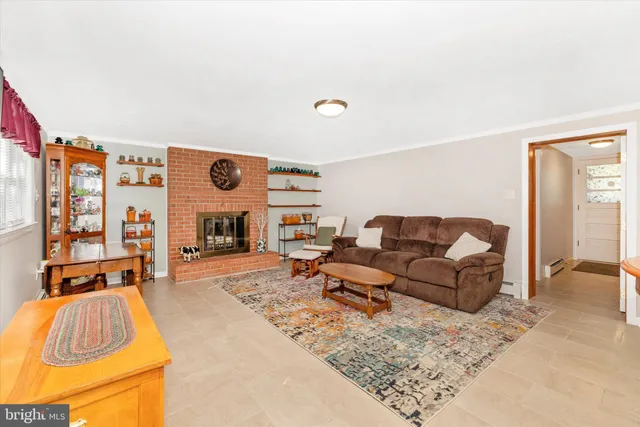 a living room with furniture and a couch